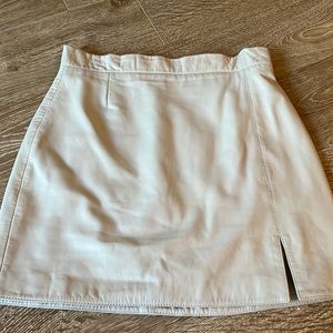 Cream leather skirt